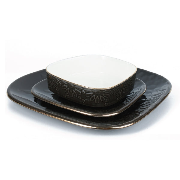 Black - Dinner Sets From Ikram - 12 Pcs