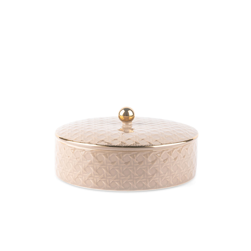 Rattan - Decorative Medium Canister/Server - Brown