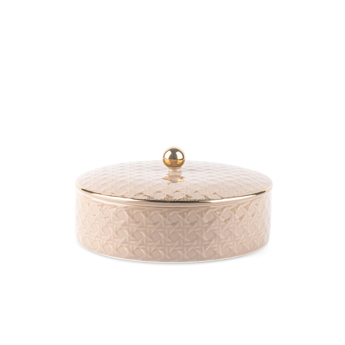 Rattan - Decorative Medium Canister/Server - Brown