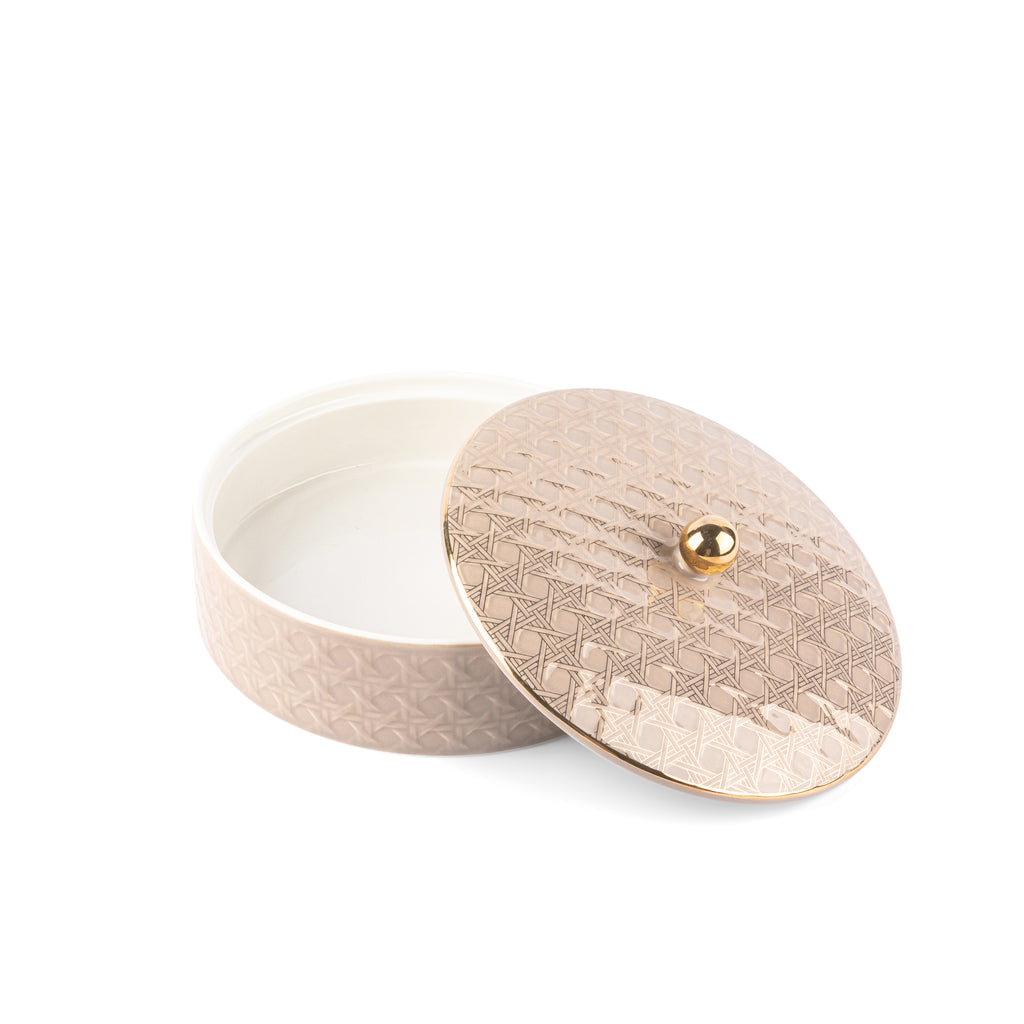Rattan - Decorative Medium Canister/Server - Brown