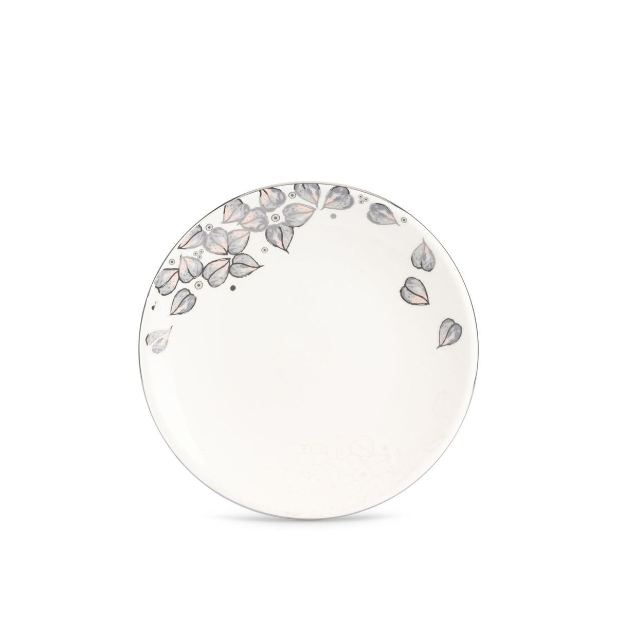 Lilac - Dessert Plate Set, 6 Pieces - Grey