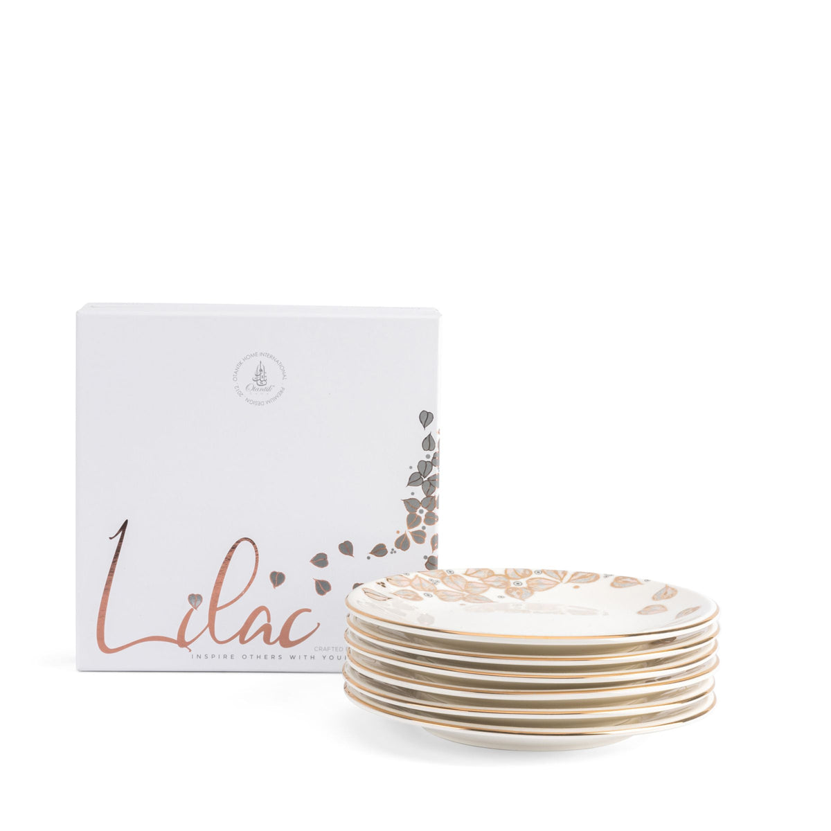 Lilac - Dessert Plate Set, 6 Pieces - White