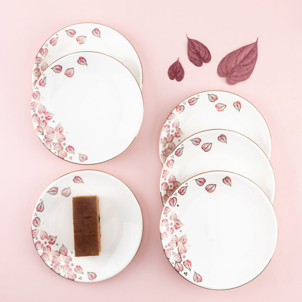 Lilac - Dessert Plate Set, 6 Pieces - Pink