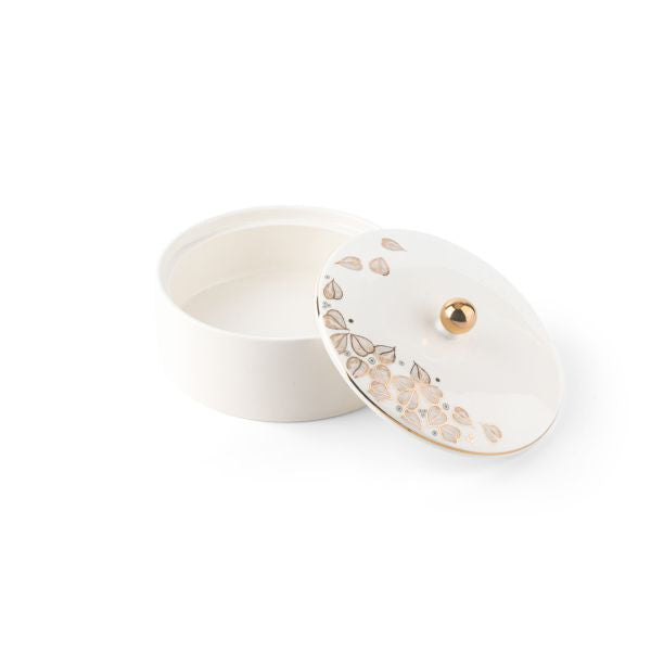 Lilac - Decorative Small Canister/Server - White