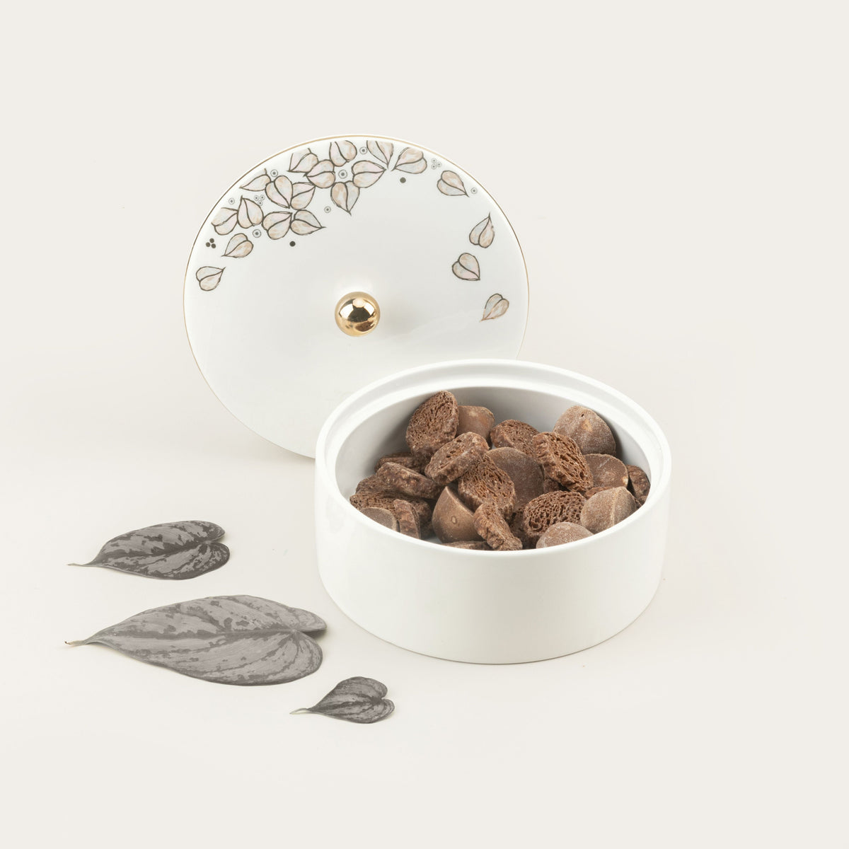 Lilac - Decorative Small Canister/Server - White