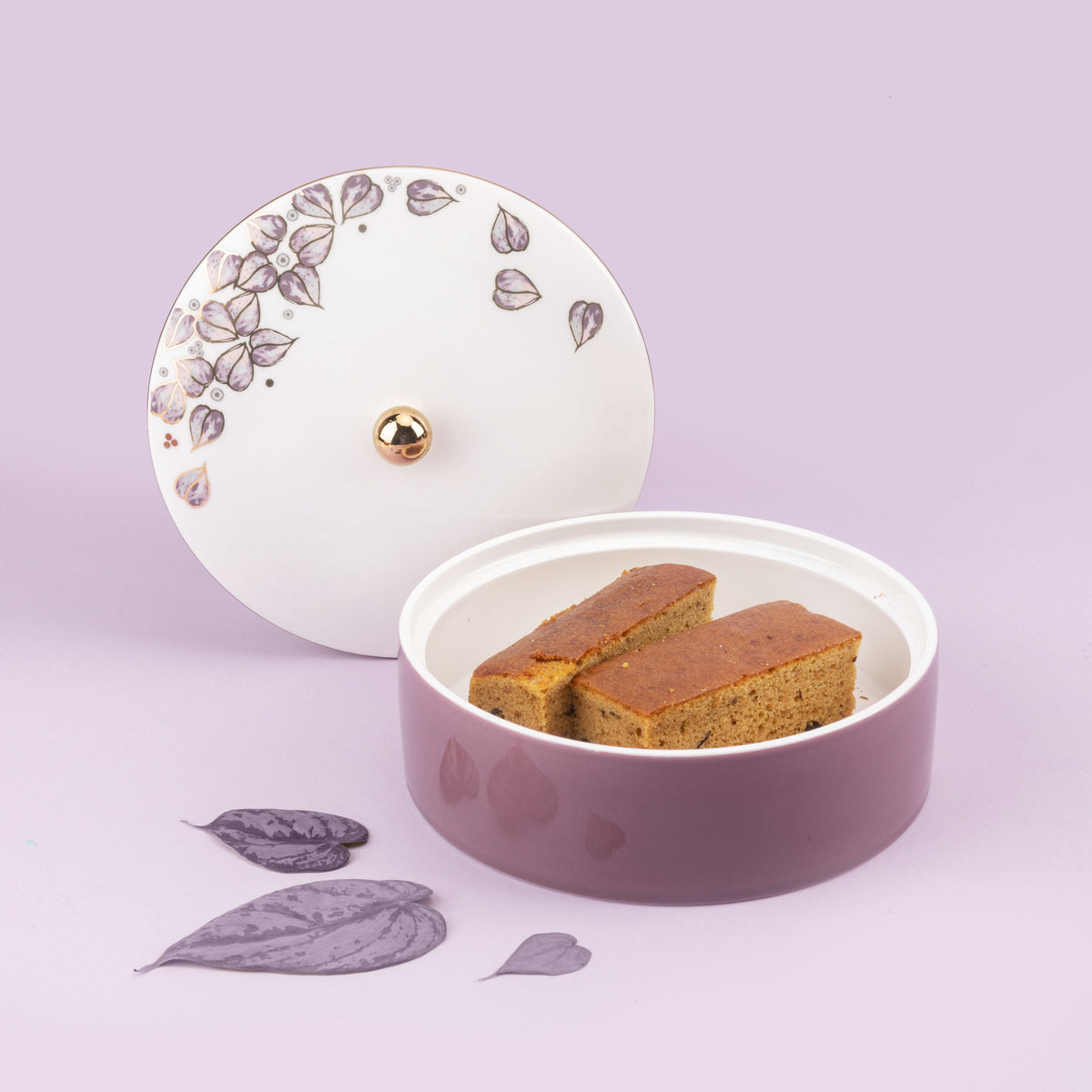 Lilac - Decorative Medium Canister/Server - Purple