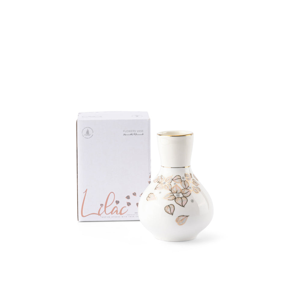 Lilac - Small Decorative Vase - White