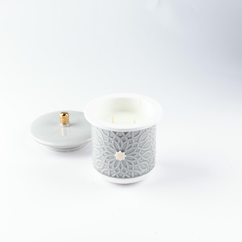 Asala - Medium Candle| Wild Cedarberry - Grey & Gold