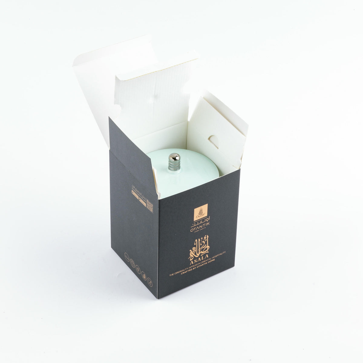 Asala - Medium Candle| Citrus Sunrise - Teal  & Silver
