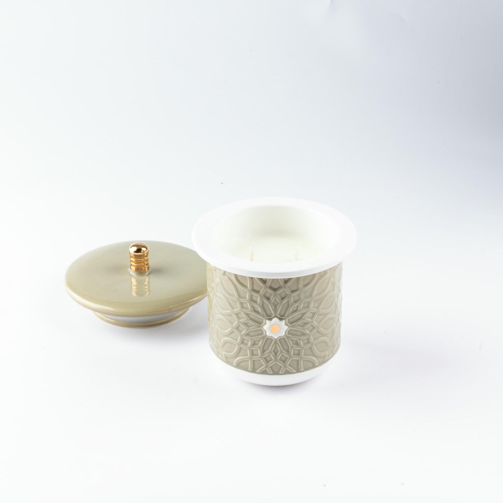 Asala - Large Candle| Mystic Woods - Olive Green & Gold
