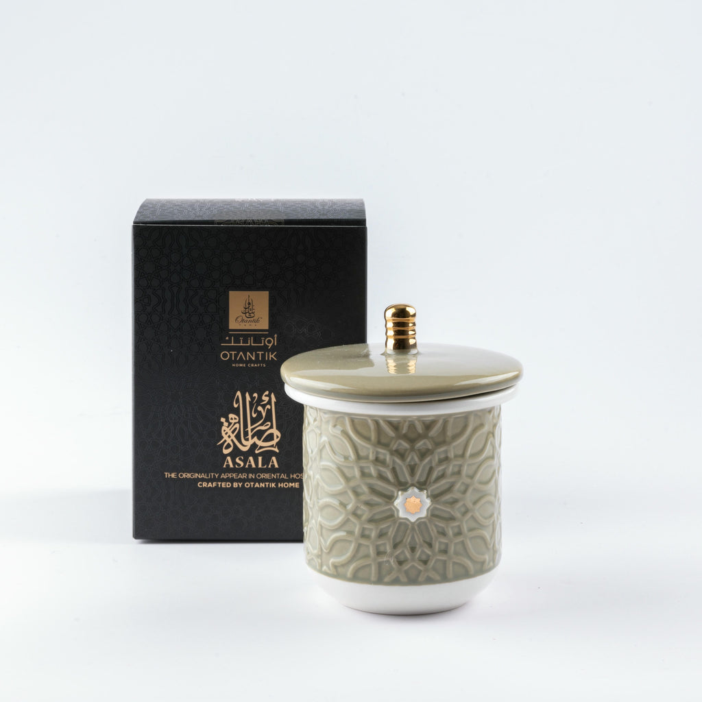 Asala - Large Candle| Mystic Woods - Olive Green & Gold
