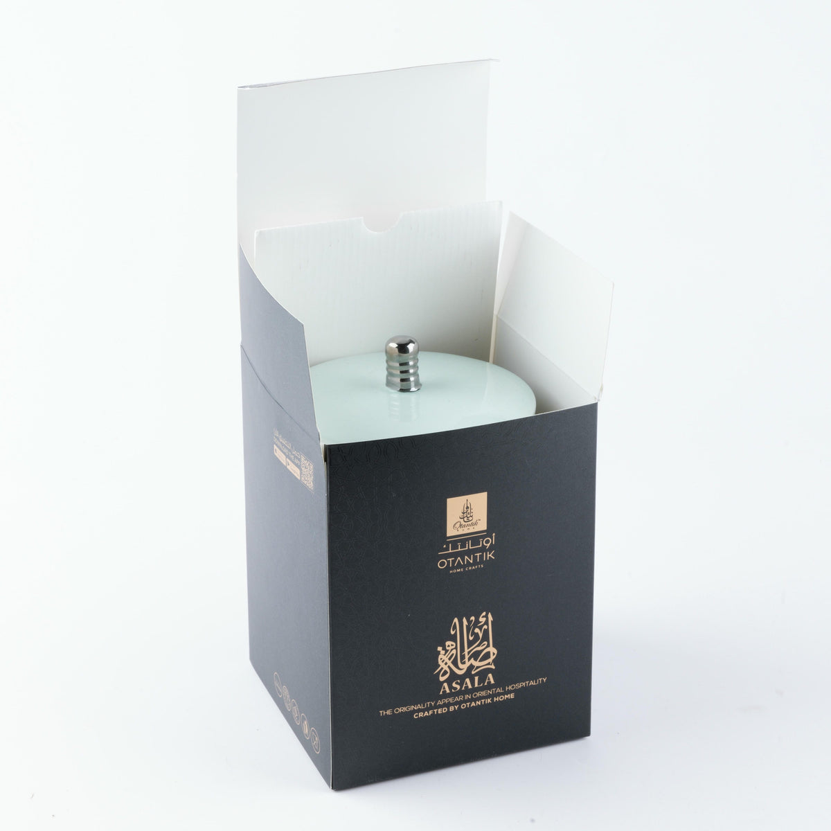 Asala - Large Candle| Citrus Sunrise - Teal  & Silver