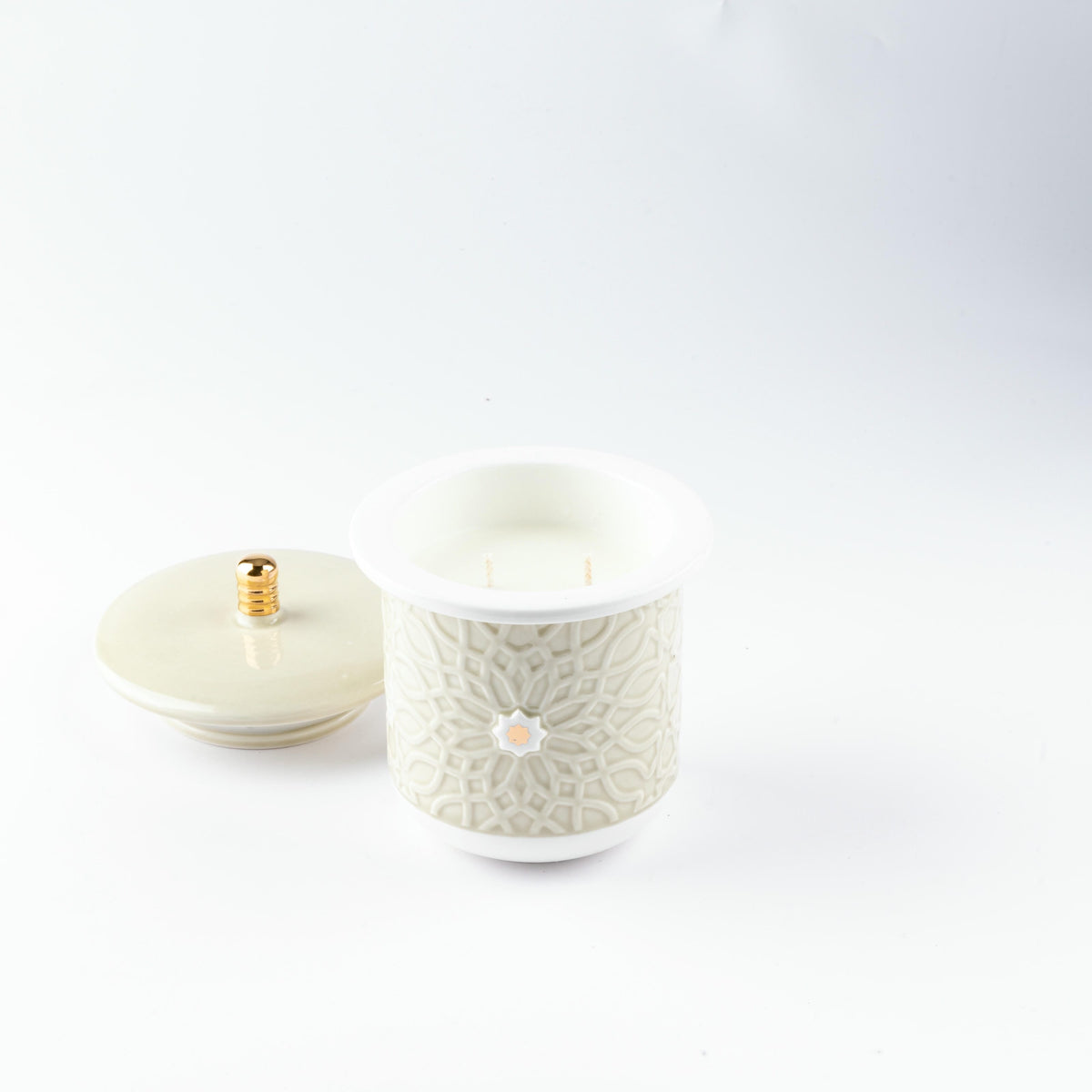 Asala - Large Candle| Smoky Patchouli - Beige & Gold