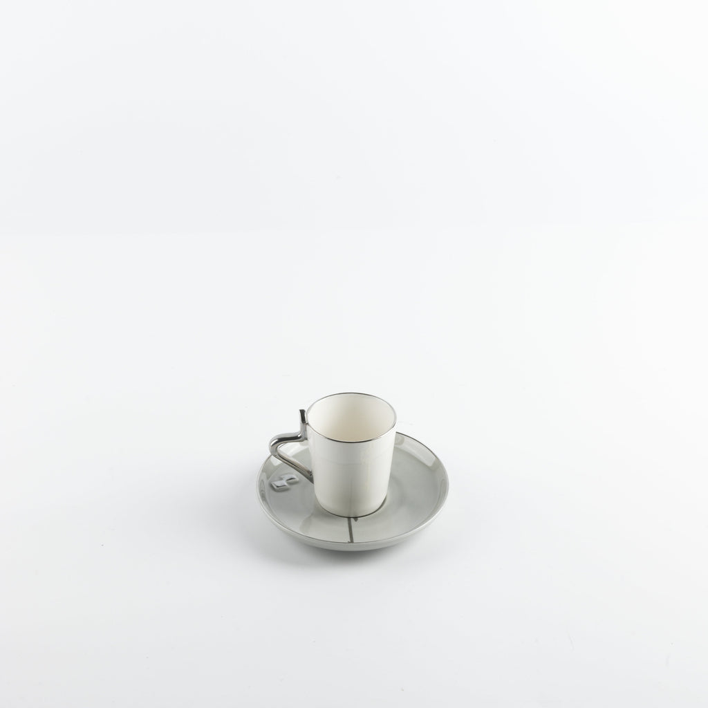 Liqa'a - Espresso/Turkish Coffee Set (12-Pc)- Grey & Silver