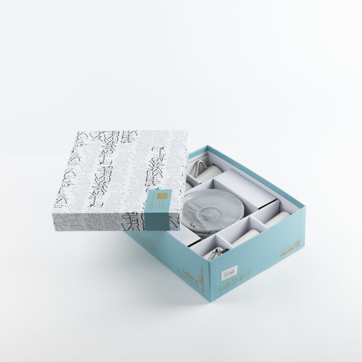 Liqa'a - Espresso/Turkish Coffee Set (12-Pc)- Grey & Silver