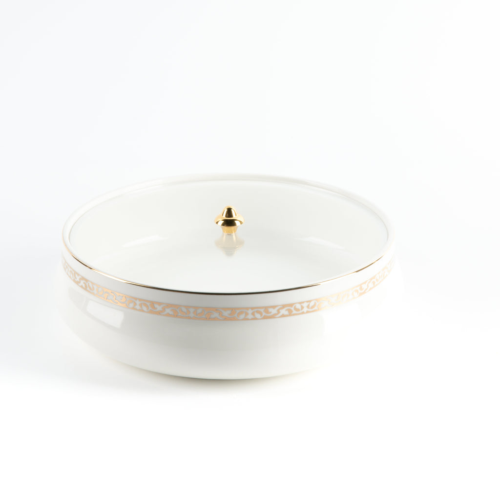 Naqsh - Large Decorative Canister - White & Gold