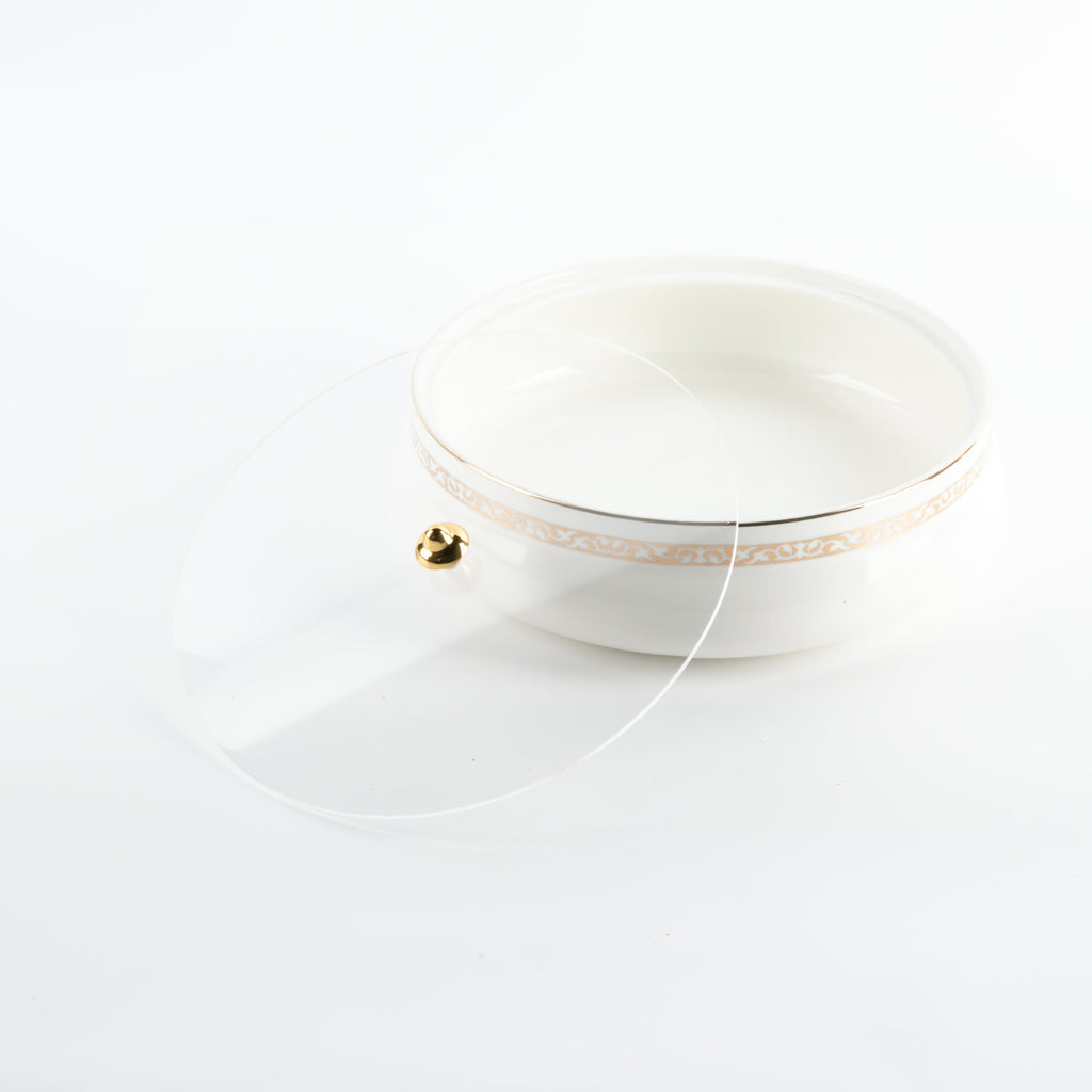 Naqsh - Large Decorative Canister - White & Gold