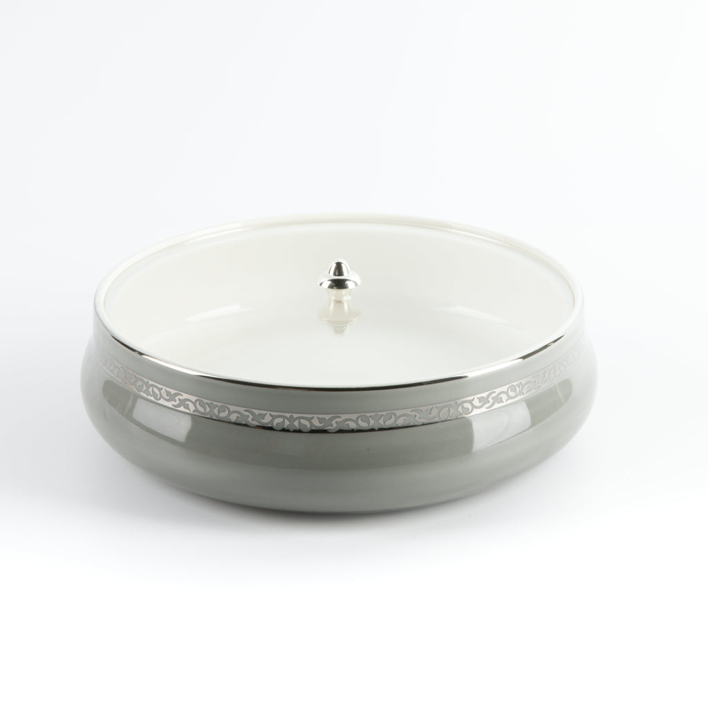 Naqsh - Large Decorative Canister - Grey & Silver