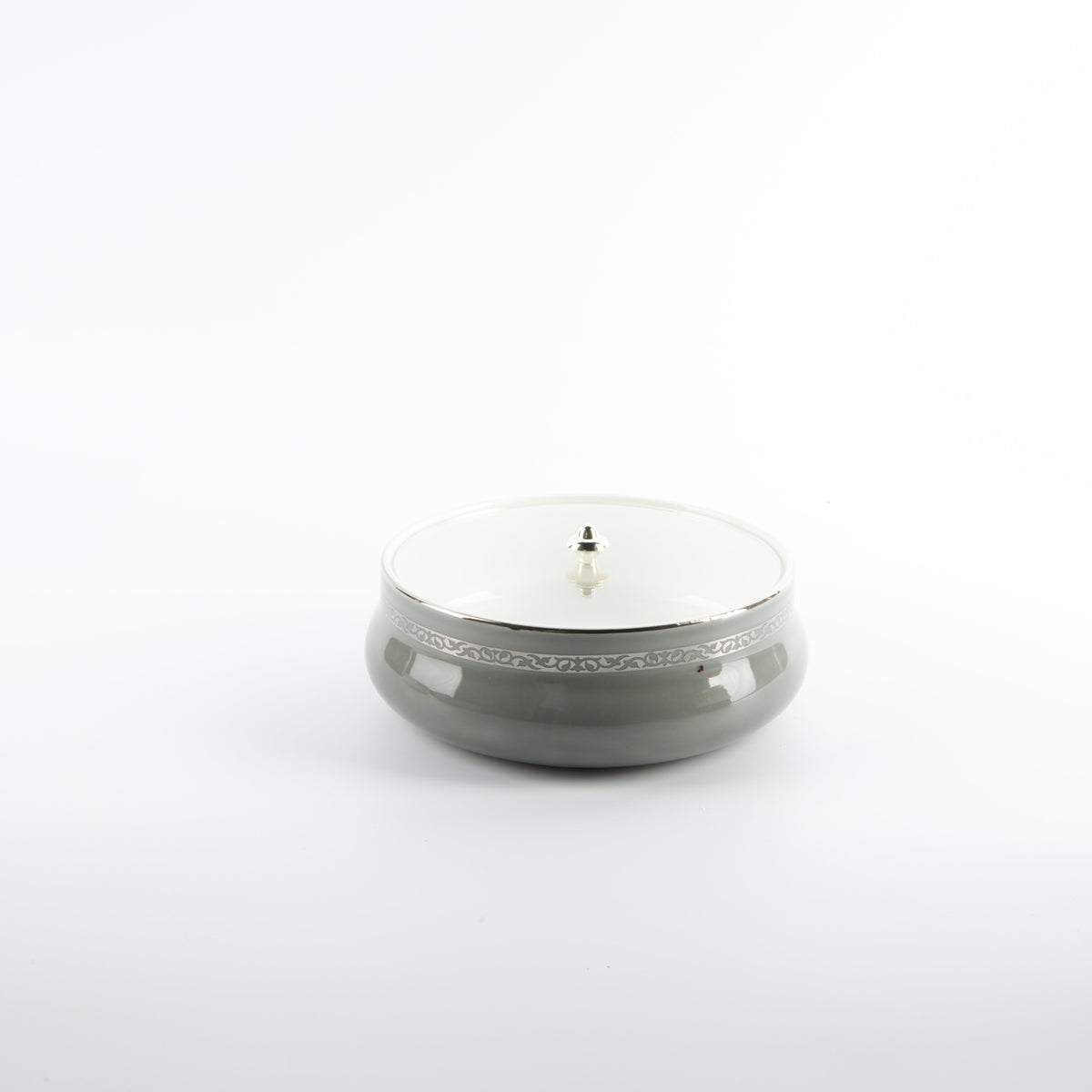 Naqsh - Medium Decorative Canister - Grey & Silver