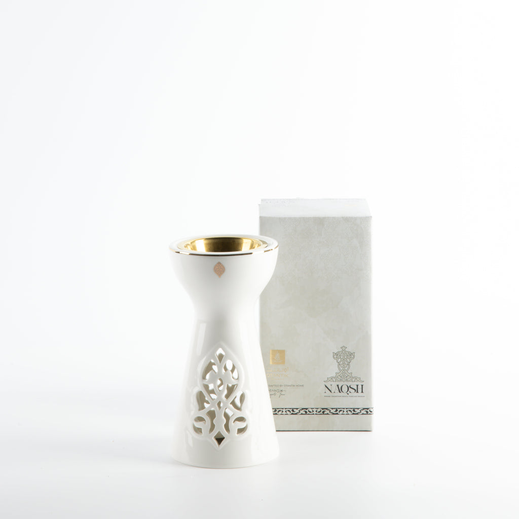 Naqsh - Incense Burner - White & Gold
