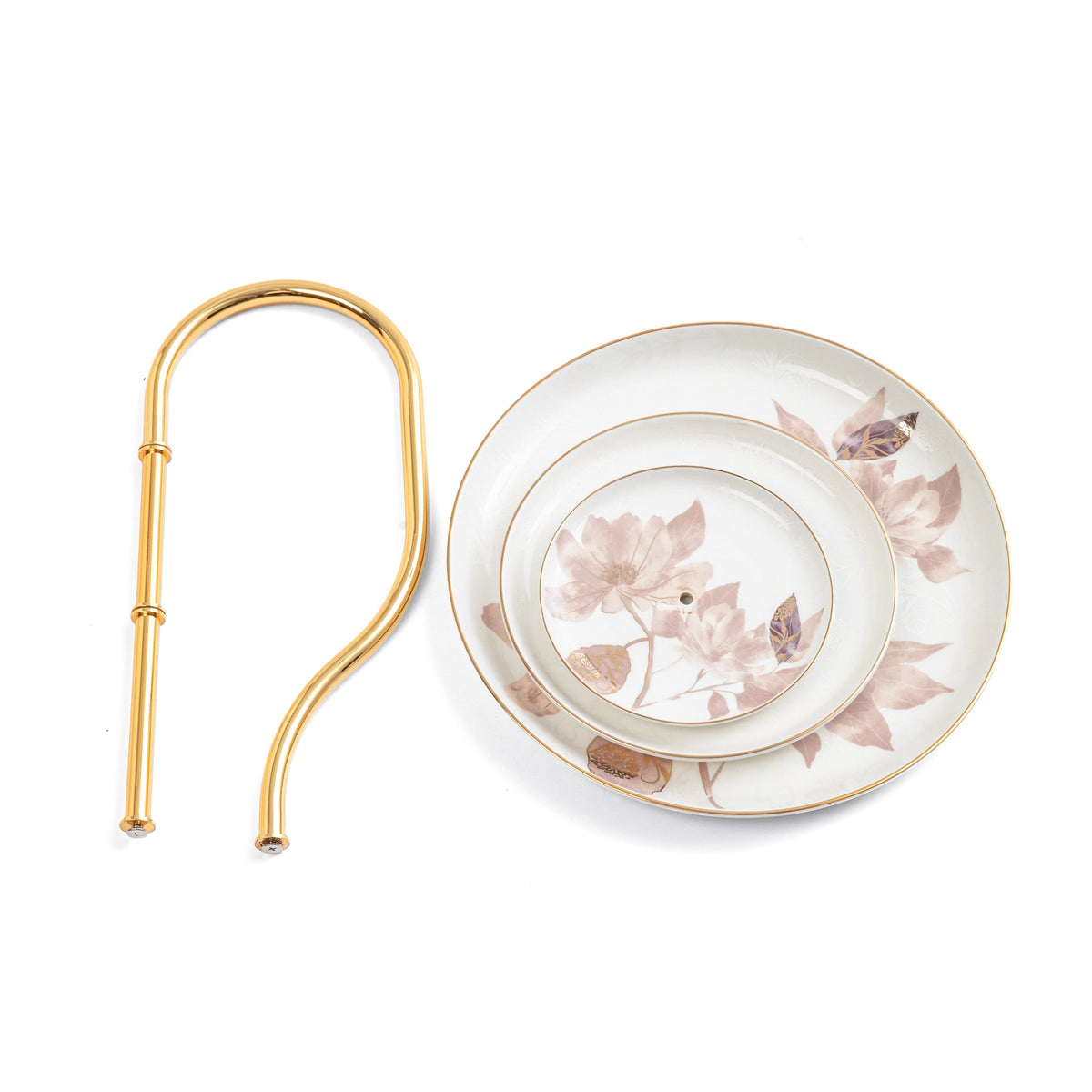 Marisella - 3 Tier Plate - Pink & Gold
