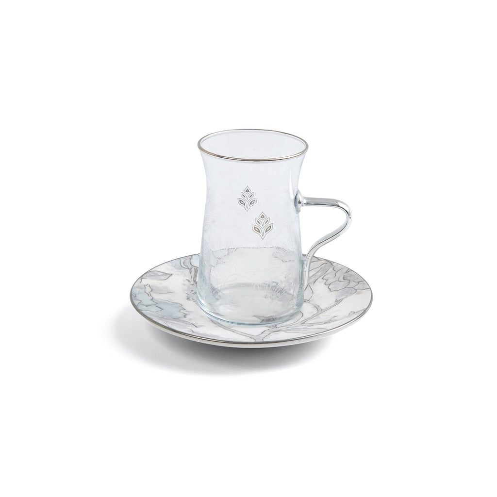 Khuzama - Tea Set (19-Pc) - Grey & Silver