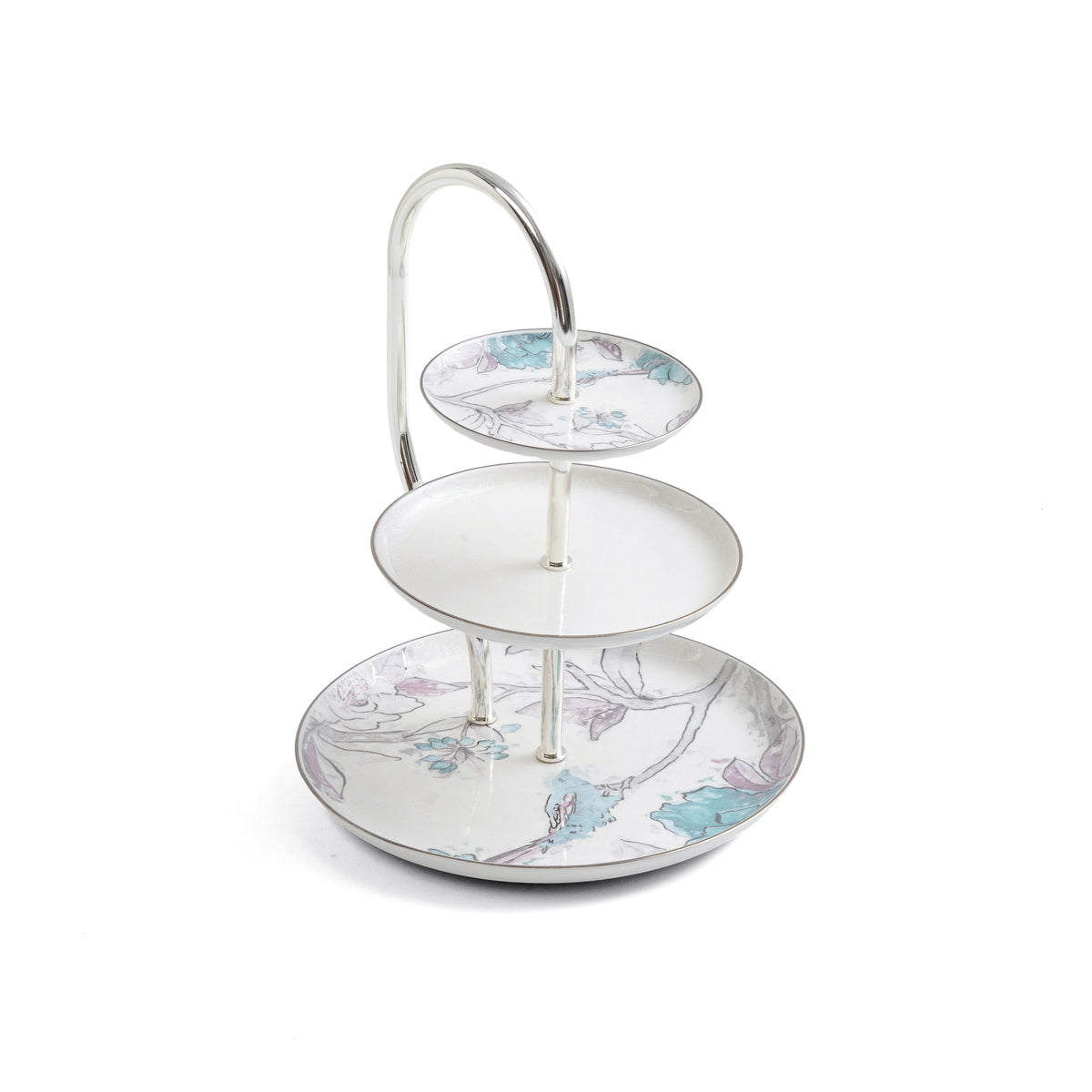 Khuzama - 3 Tier Plate - Blue & Silver