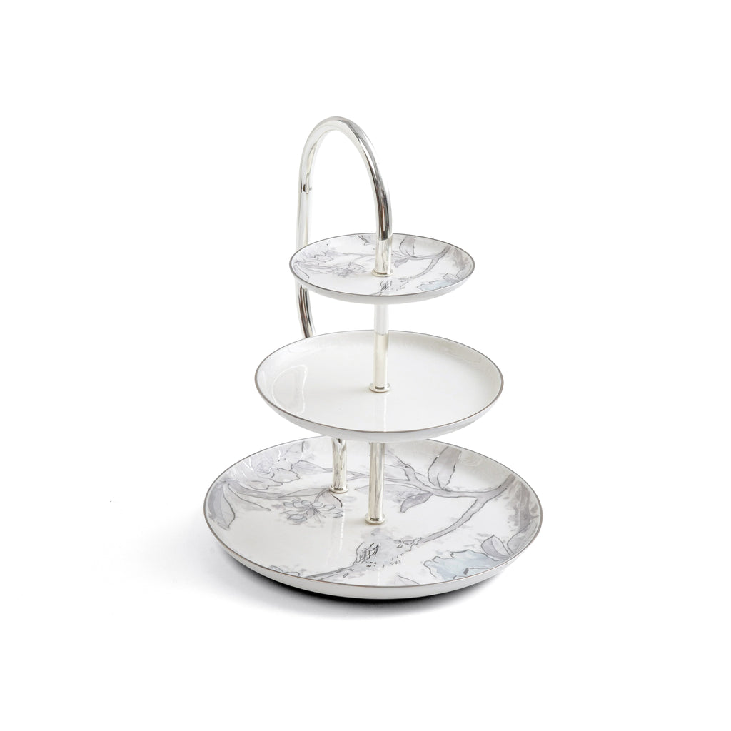 Khuzama - 3 Tier Plate - Grey & Silver