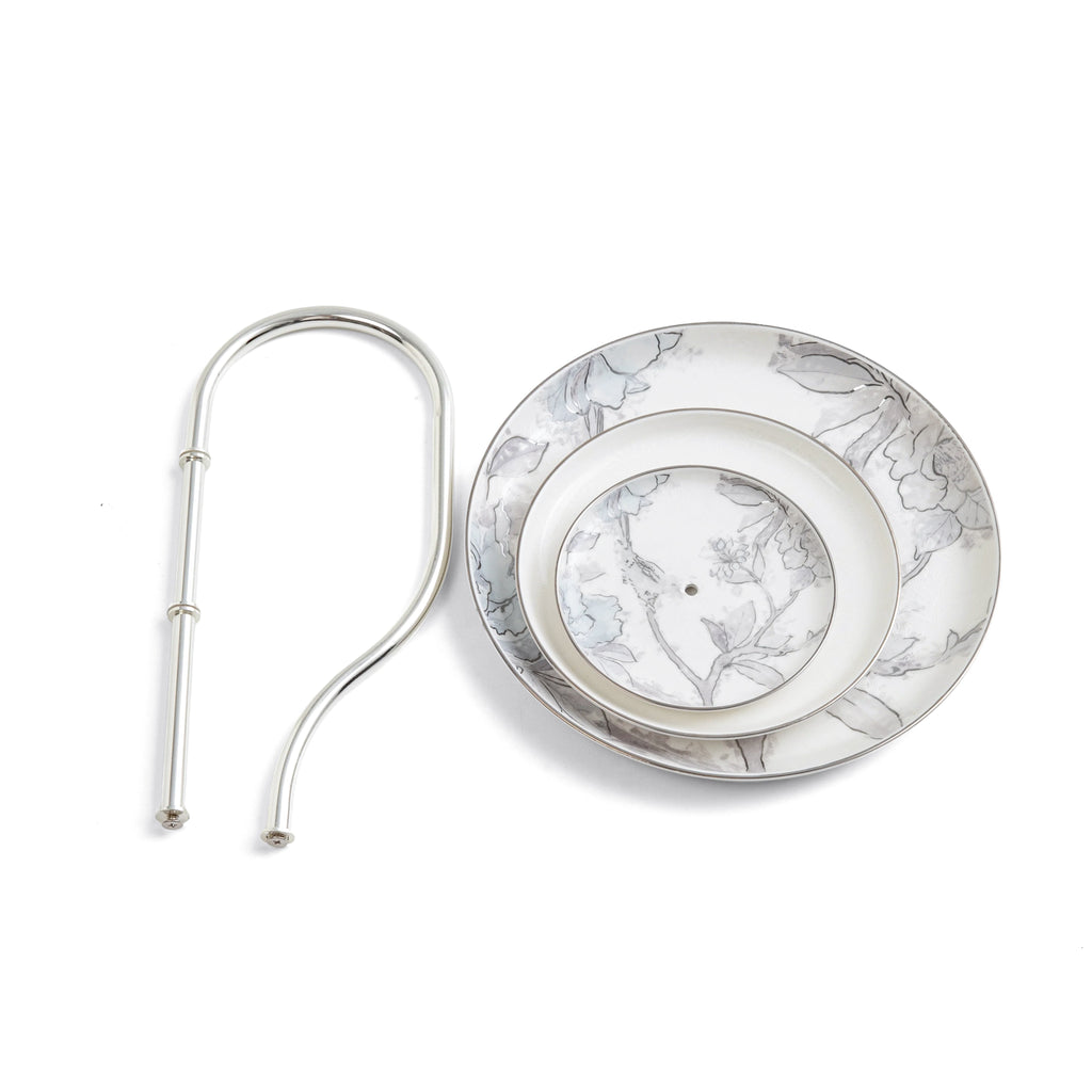 Khuzama - 3 Tier Plate - Grey & Silver