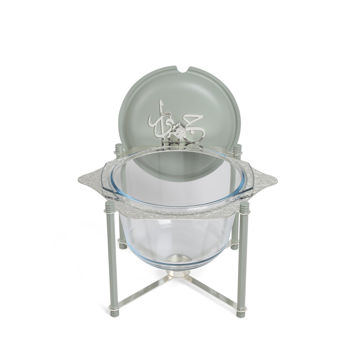 Jiwar - Deluxe Gold Engraved Soup Buffet - Mint Green & Silver