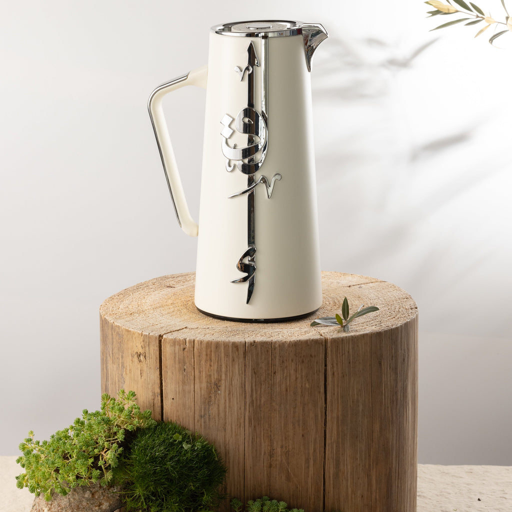 Liqa'a - Vacuum Flask / Thermos - Pearl White & Silver