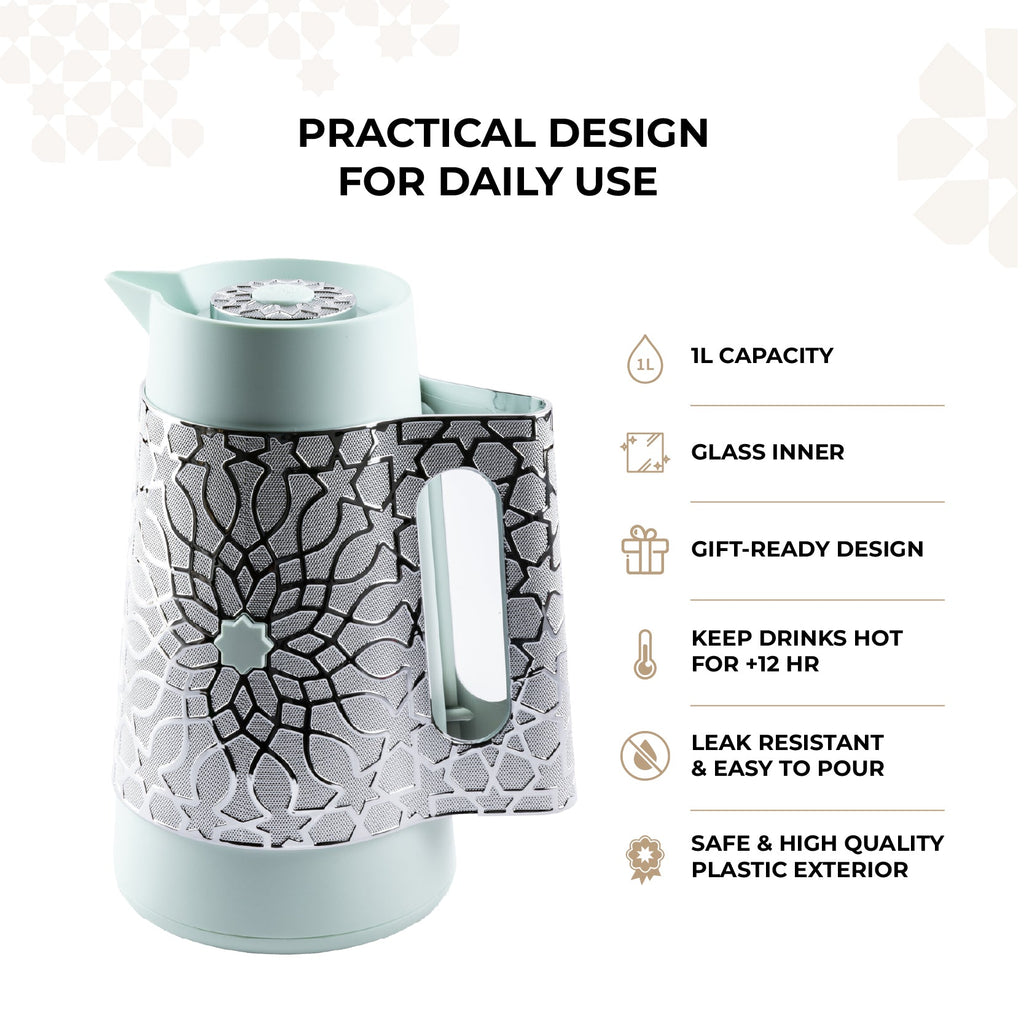 Asala - Vacuum Flask / Thermos - Teal & Silver